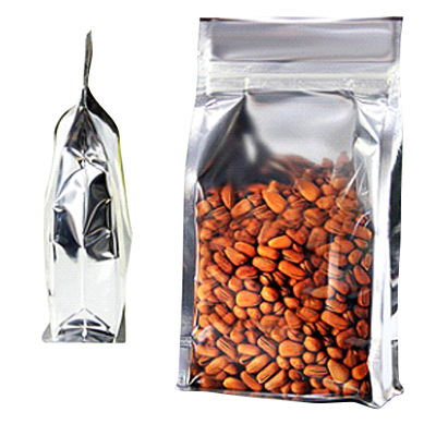 Aluminized One-Side Transparent Block Bottom Standing Pouch